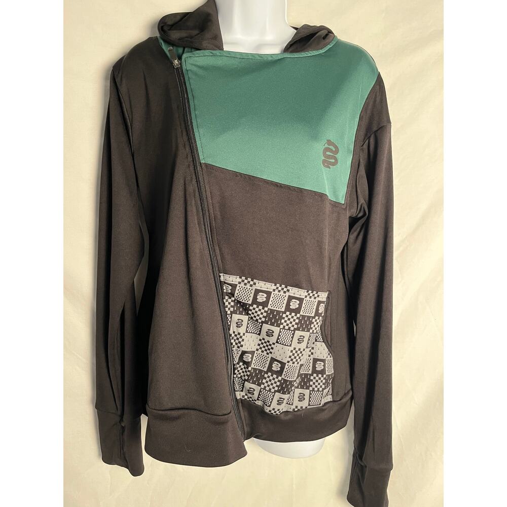 Slytherin Hogwarts Women’s Lightweight Zip Hoodie Green Gray Size M